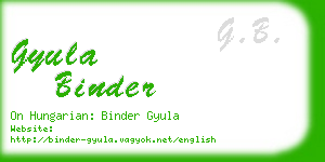 gyula binder business card